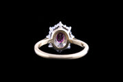 18ct Yellow Gold Diamond and Ruby Oval Cluster Ring