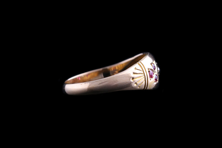 Victorian 18ct Yellow Gold Diamond and Ruby Seven Stone Ring