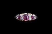 Victorian 18ct Yellow Gold Diamond and Ruby Seven Stone Ring