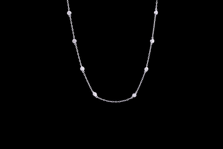 18ct White Gold Diamond Spectacle Chain