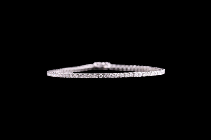 18ct White Gold Diamond Line Bracelet