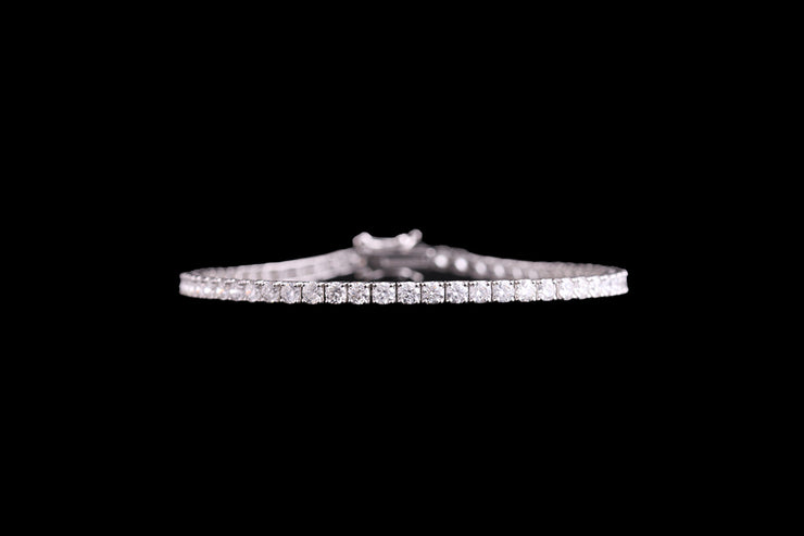 18ct White Gold Diamond Line Bracelet