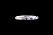 Platinum Diamond and Sapphire Half Eternity Ring