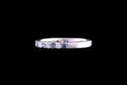 Platinum Diamond and Sapphire Half Eternity Ring