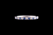 Platinum Diamond and Sapphire Half Eternity Ring