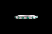 Platinum Diamond and Emerald Half Eternity Ring