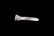 Platinum Diamond Single Stone Ring with Diamond Shoulders