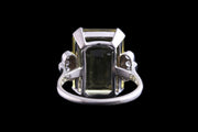 14ct White Gold Diamond and Yellow Beryl Dress Ring