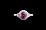 Edwardian Platinum and 18ct Yellow Gold Diamond and Burmese Ruby Dress Ring