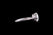 Art Deco Platinum Diamond Single Stone Ring with Diamond Shoulders