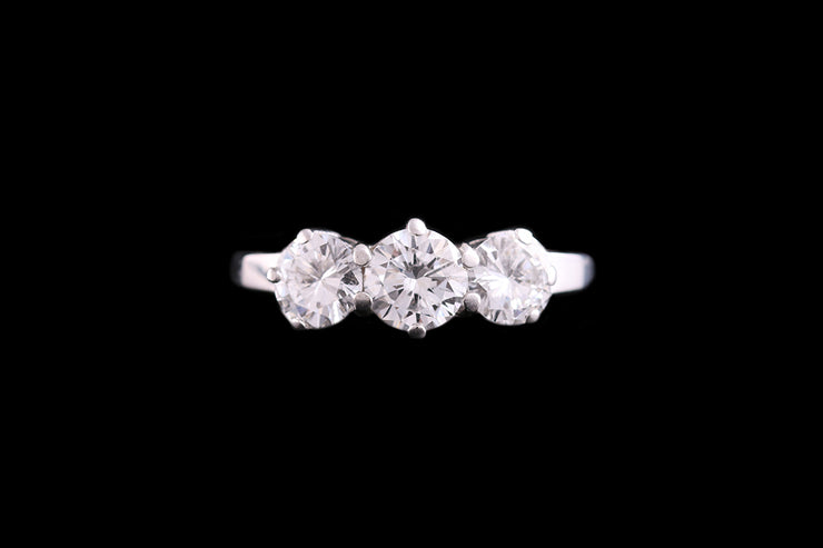 18ct White Gold Diamond Three Stone Ring