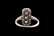 Art Deco 18ct Yellow Gold and Platinum Diamond Dress Ring