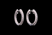 18ct White Gold Diamond Hoop Earrings