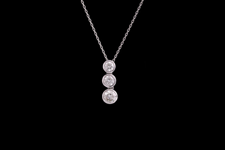 Platinum Diamond Graduated Three Stone Pendant