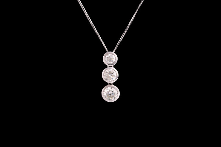 Platinum Diamond Graduated Three Stone Pendant