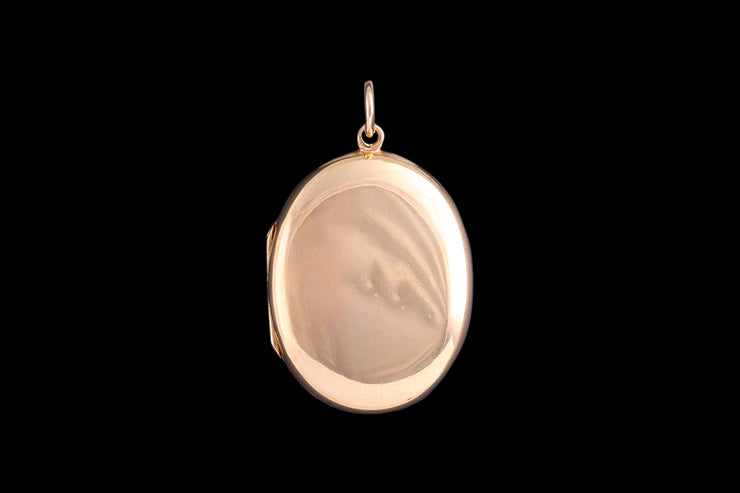 Edwardian 18ct Yellow Gold Oval Polished Locket