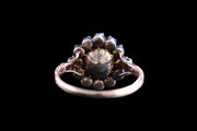 Victorian 15ct Yellow Gold and Silver Diamond Cluster Ring