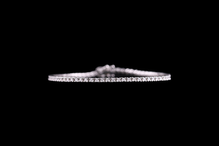 18ct White Gold Diamond Line Bracelet