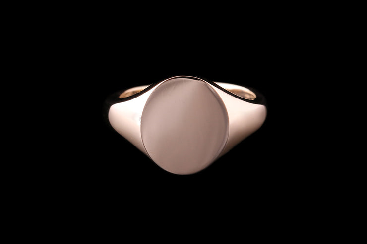 9ct Yellow Gold Oval Signet Ring 14 x 12