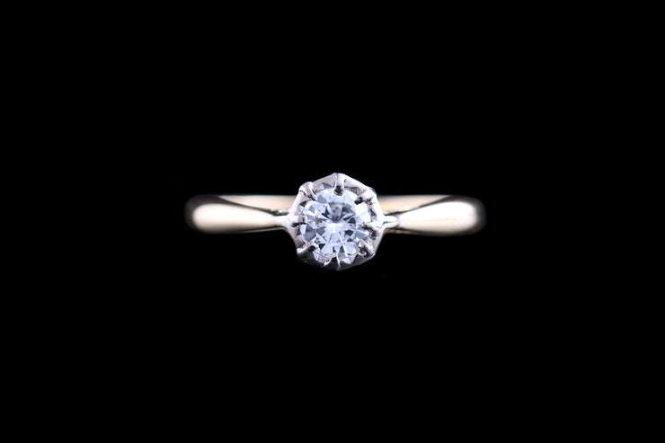 18ct Yellow Gold Diamond Single Stone Ring