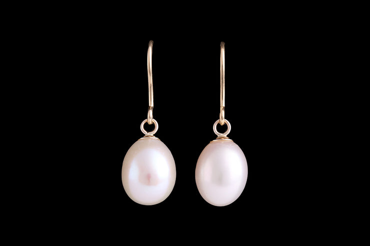 9ct Yellow Gold Freshwater Pearl Drop Earrings