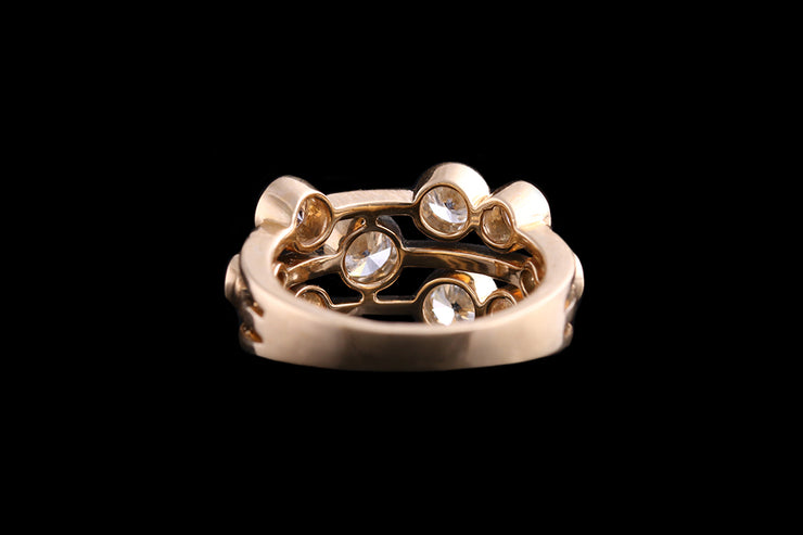 18ct Yellow Gold Diamond Triple Row Dress Ring