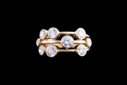 18ct Yellow Gold Diamond Triple Row Dress Ring