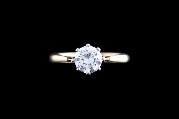 18ct Yellow Gold Diamond Single Stone Ring