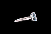 Platinum and 18ct White Gold Aquamarine Single Stone Ring