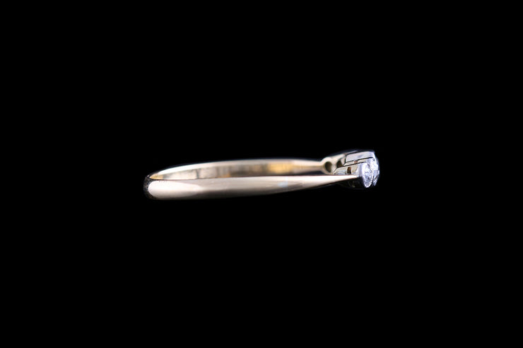 Edwardian 18ct Yellow Gold and Platinum Diamond Five Stone Ring