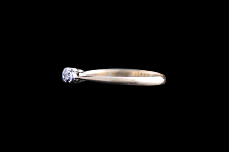 Edwardian 18ct Yellow Gold and Platinum Diamond Five Stone Ring