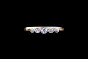 Edwardian 18ct Yellow Gold and Platinum Diamond Five Stone Ring