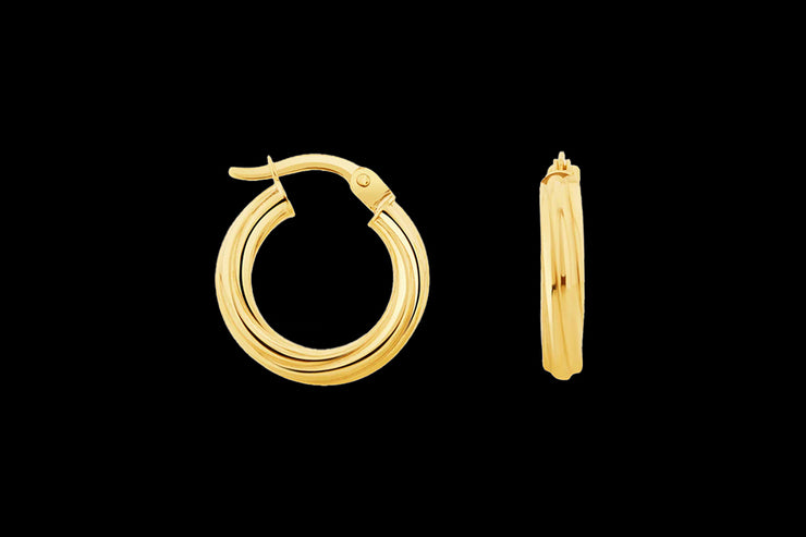 9ct Yellow Gold Twisted Hoop Earrings