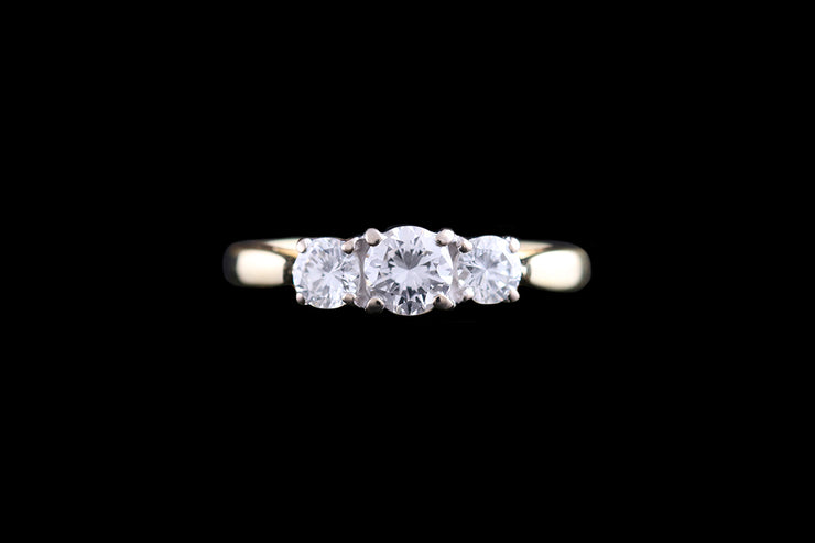 18ct Yellow Gold and White Gold Diamond Three Stone Ring