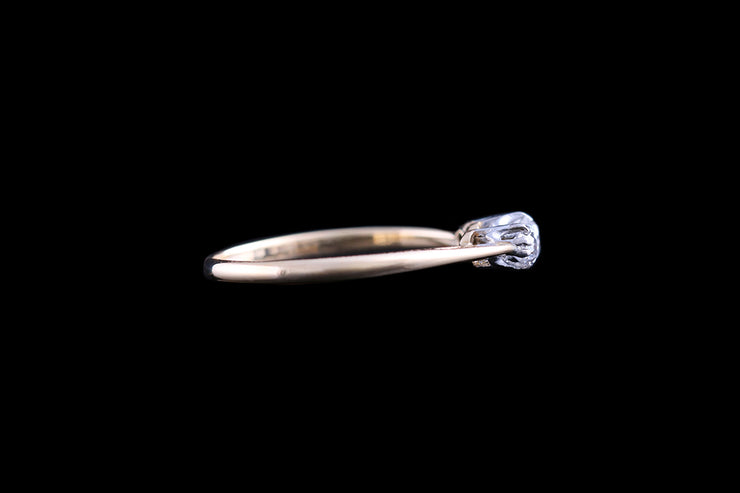 18ct Yellow Gold and Platinum Diamond Three Stone Ring