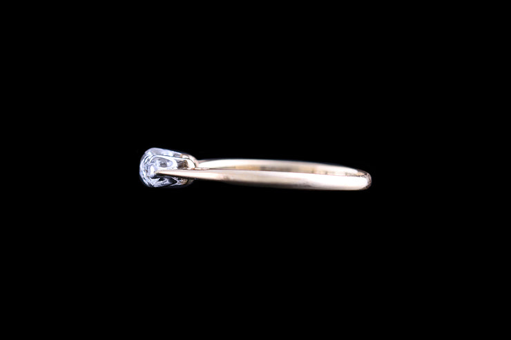 18ct Yellow Gold and Platinum Diamond Three Stone Ring