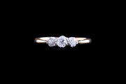 18ct Yellow Gold and Platinum Diamond Three Stone Ring