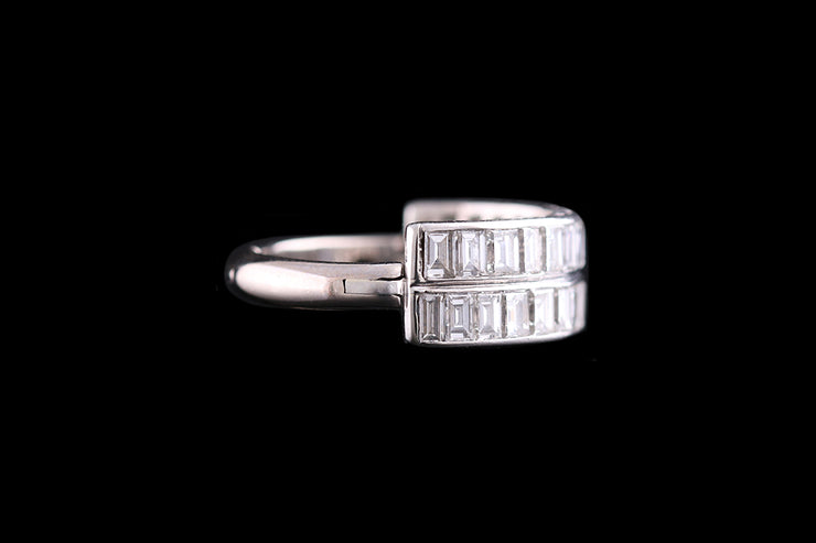 Platinum Diamond Double Row Dress Ring