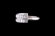 Platinum Diamond Double Row Dress Ring