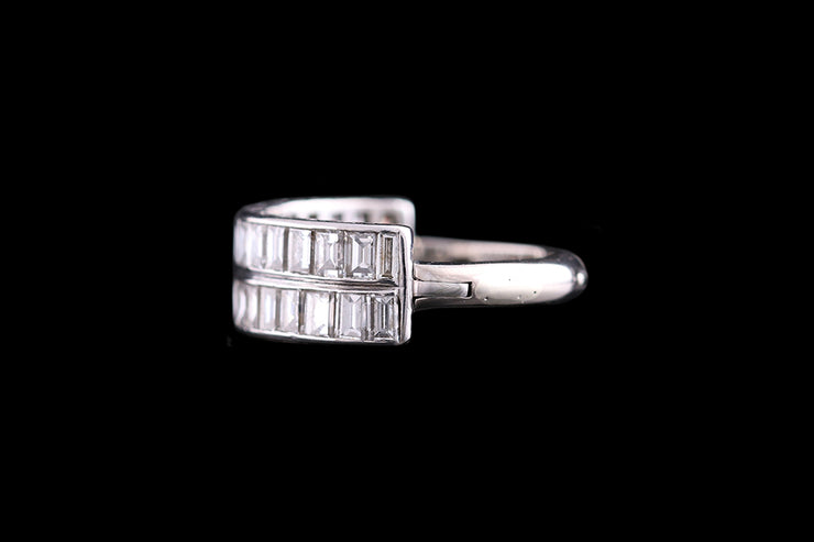 Platinum Diamond Double Row Dress Ring