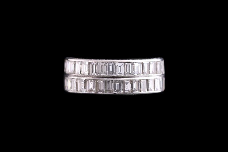 Platinum Diamond Double Row Dress Ring