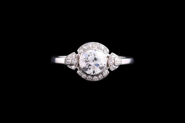 Art Deco Platinum Diamond Dress Ring