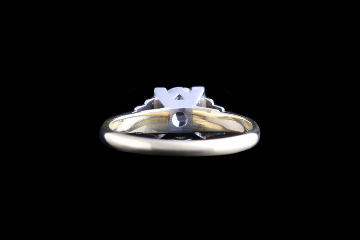 18ct Yellow Gold and Platinum Diamond Single Stone Ring