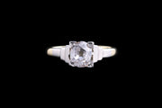 18ct Yellow Gold and Platinum Diamond Single Stone Ring
