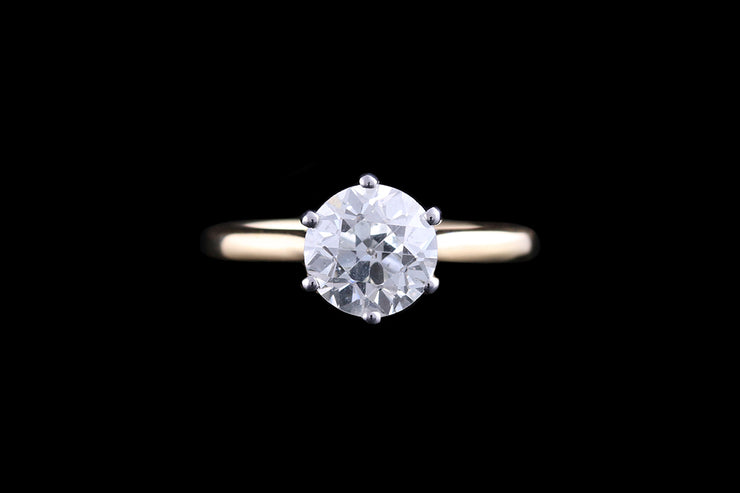 18ct Yellow Gold and White Gold Diamond Single Stone Ring