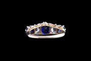Victorian 18ct Yellow Gold Diamond and Sapphire Graduated Five Stone Ring