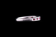 18ct White Gold Diamond and Ruby Half Eternity Ring