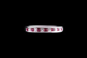 18ct White Gold Diamond and Ruby Half Eternity Ring