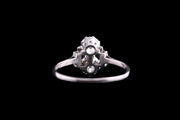 Art Deco Platinum Diamond Two Stone Dress Ring