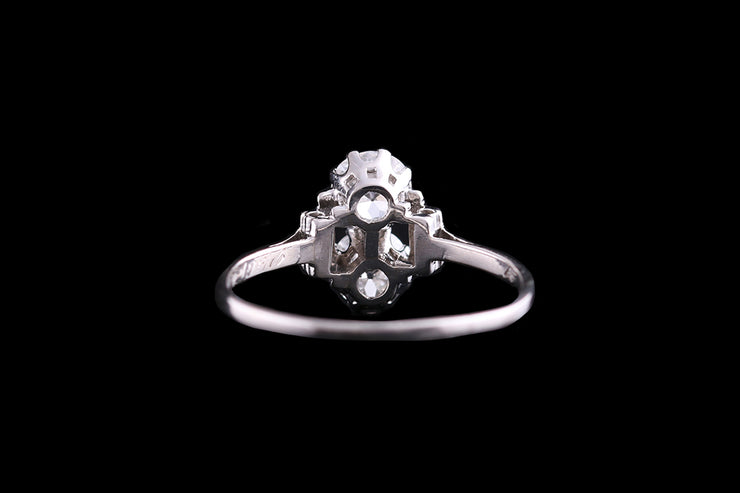 Art Deco Platinum Diamond Two Stone Dress Ring